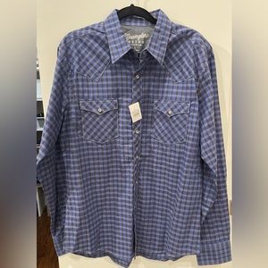 Mens Wrangler Retro Premium Button-Down Shirt Size L